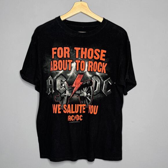 AC/DC T-Shirt Mens Size: Large "For Those About To Rock We Salute You" - Picture 1 of 4